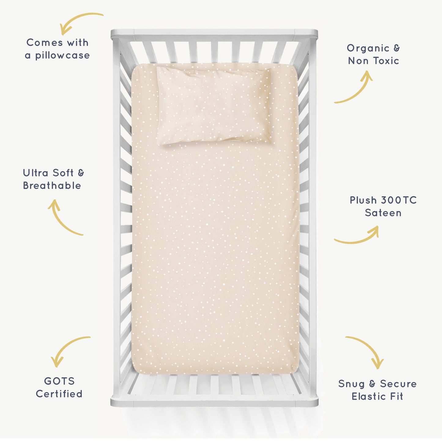 Organic Crib Sheet - Polka Dots