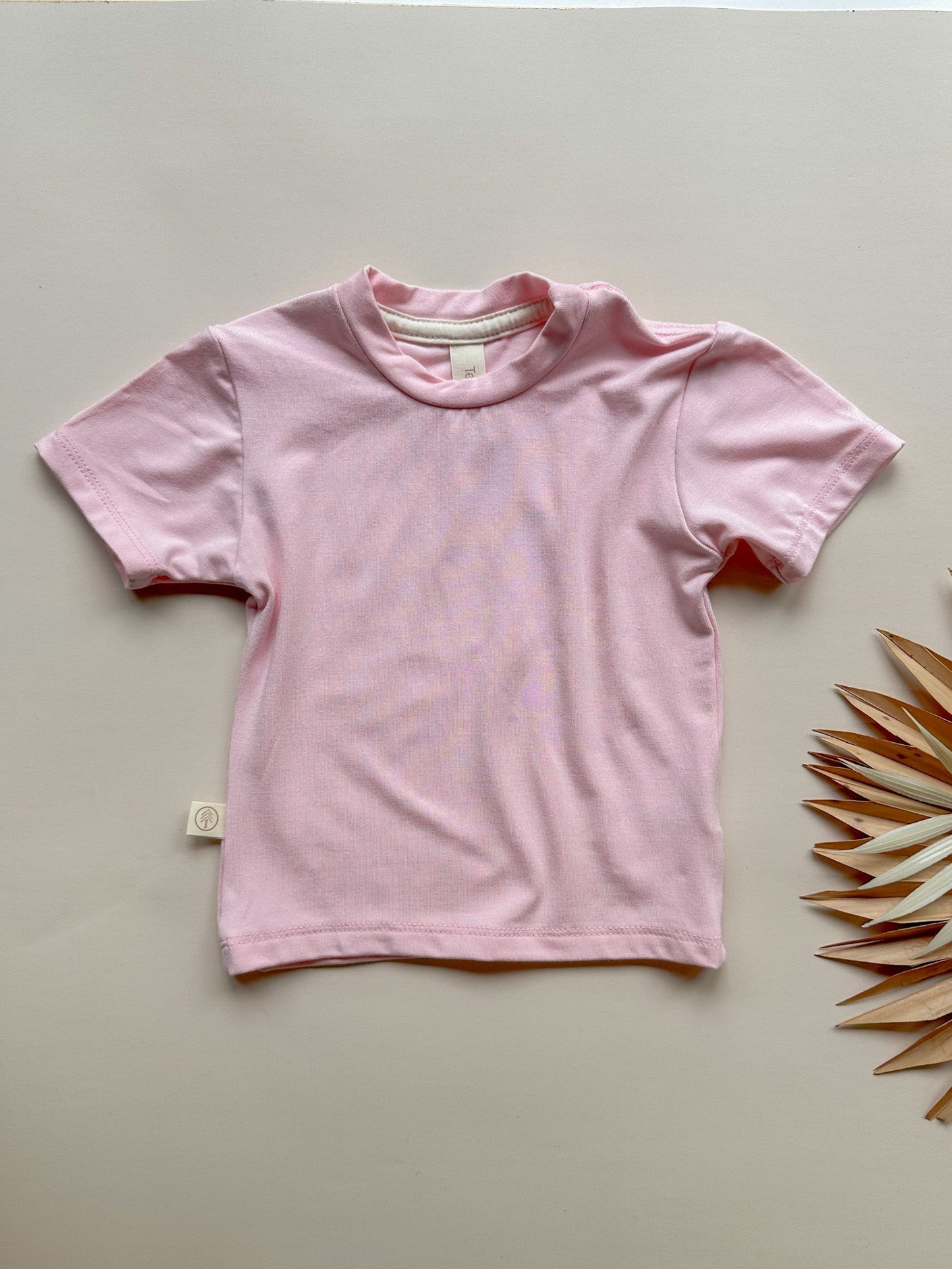 0/3m | Crew Neck Essential Tee | Baby & Toddler | Luxury Bamboo | Rose Pink