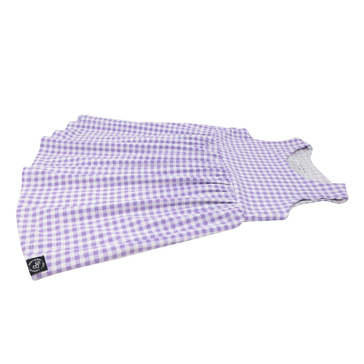 Crescent Moon Dress - Gingham Purple