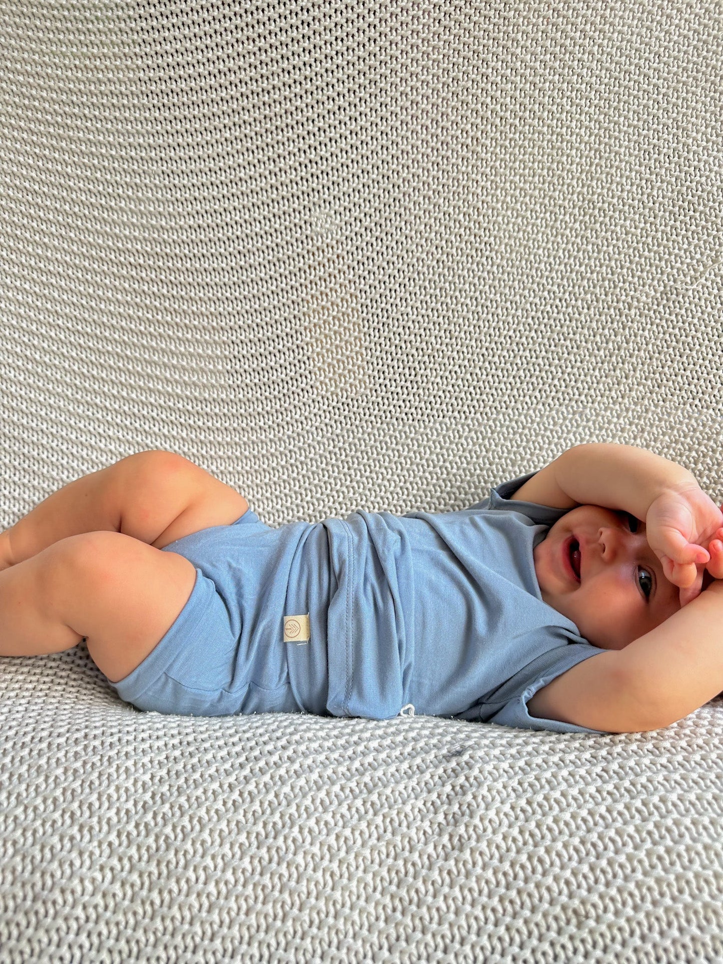 12/24m 2/3t Fold-Over Bloomers | Baby & Toddler | Luxury Bamboo | Dusty Blue