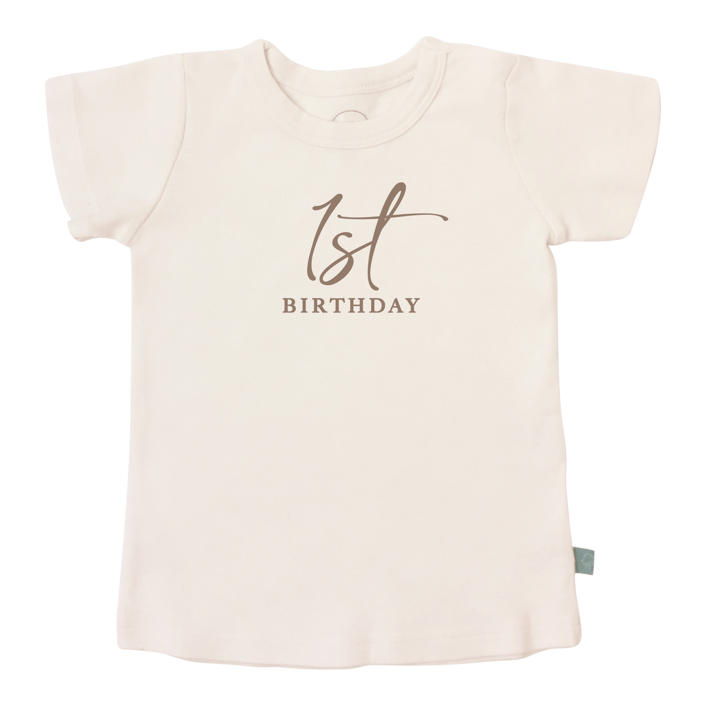 graphic tee | 1st birthday milestone taupe