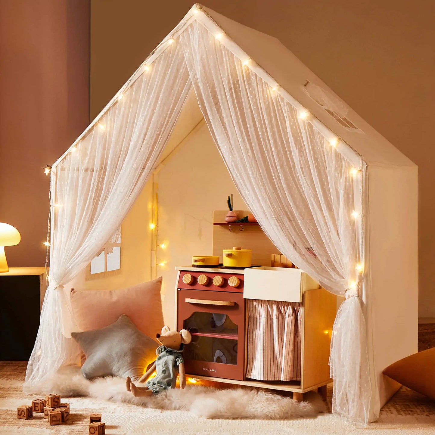 Tiny Land® Large Space Play House with Star Lights
