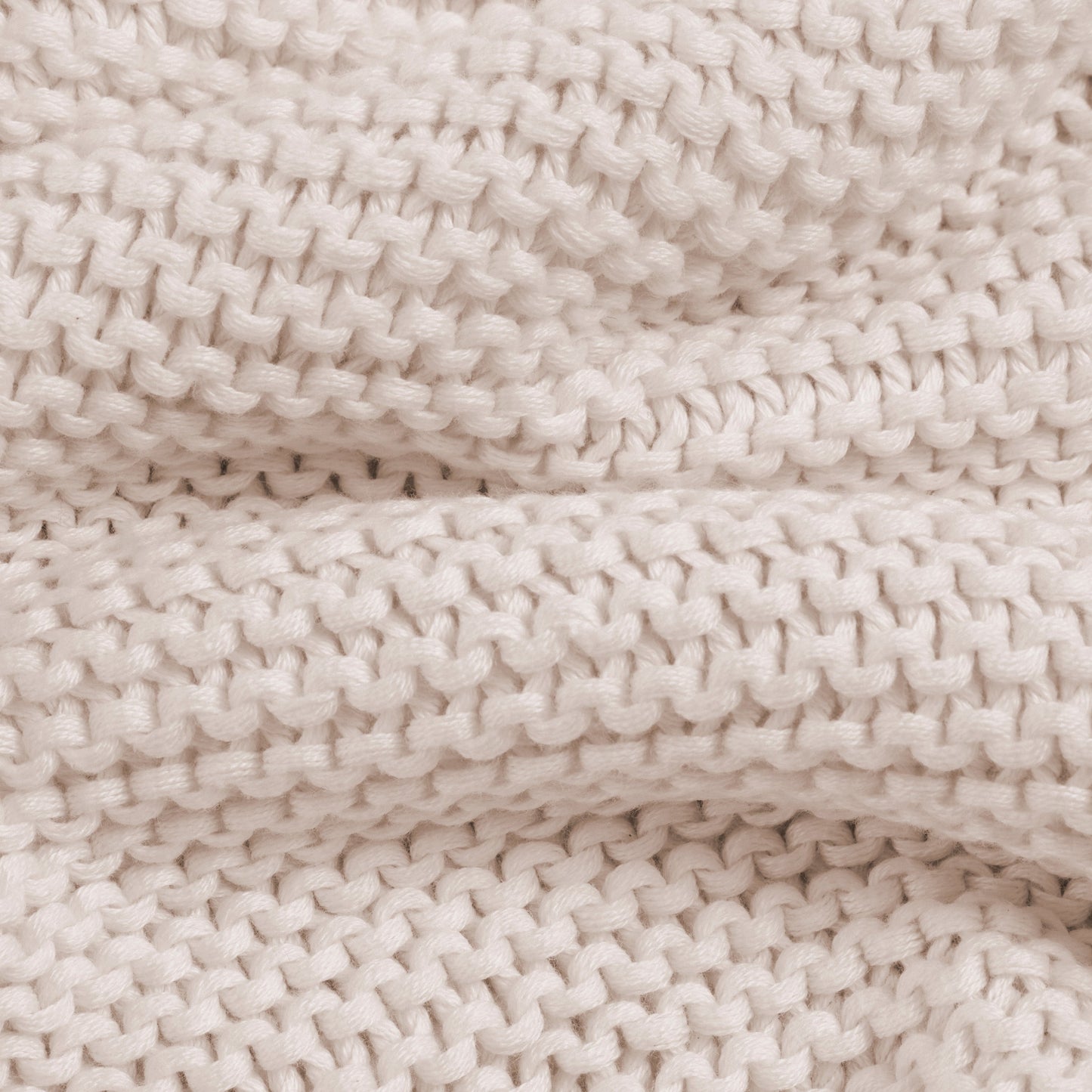 Organic Throw Blanket Chunky Knit - Nora Shell