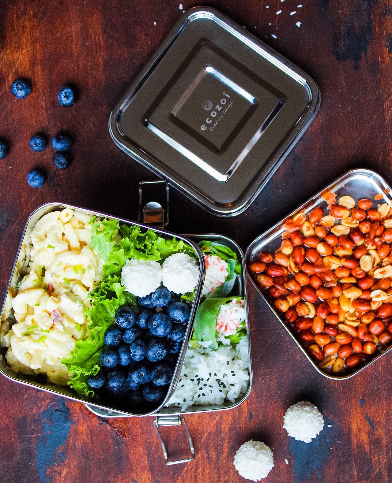 Stainless Steel Lunch Box, 2 Tier Square, 40 Oz