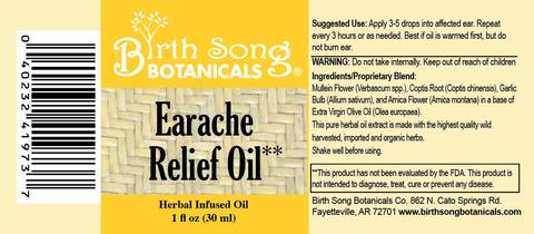 Herbal Ear Oil, Natural Ear Drops, Blended with Garlic and Mullein Flowers, for Swimmers and Wax Removal 1 oz.