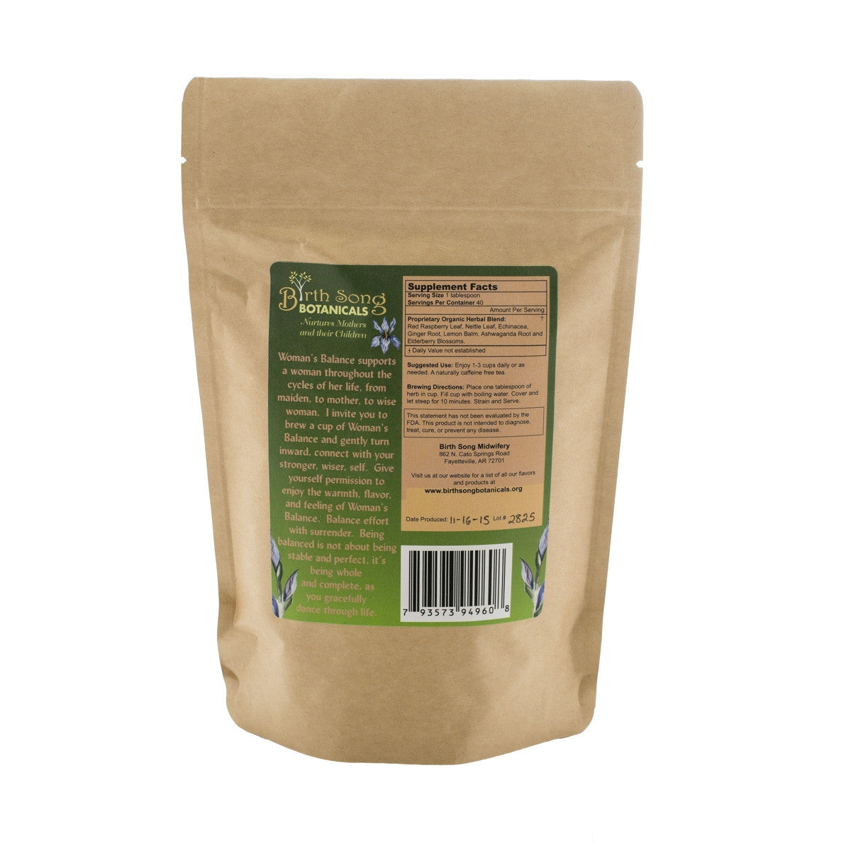 Woman's Balance Nourishing Herbal Tea To Support Hormone Harmony, Stress, PMS, Fertility, and a Healthy Immune System* with Ashwagandha Root 4 oz.