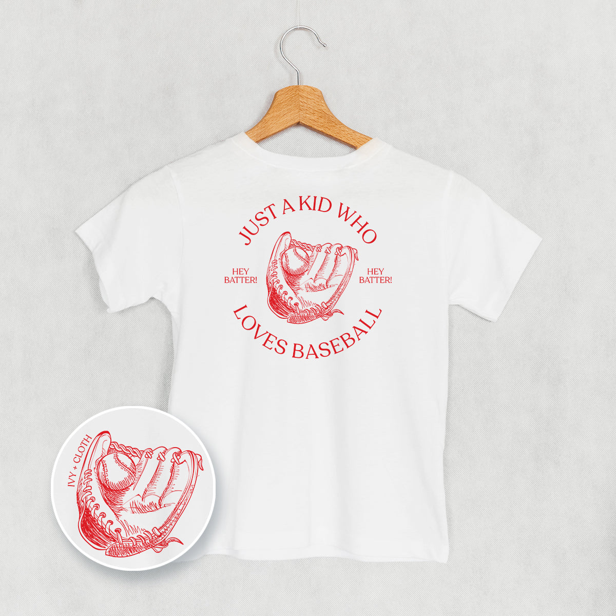 Just A Kid Who Loves Baseball (Kids Back Print)