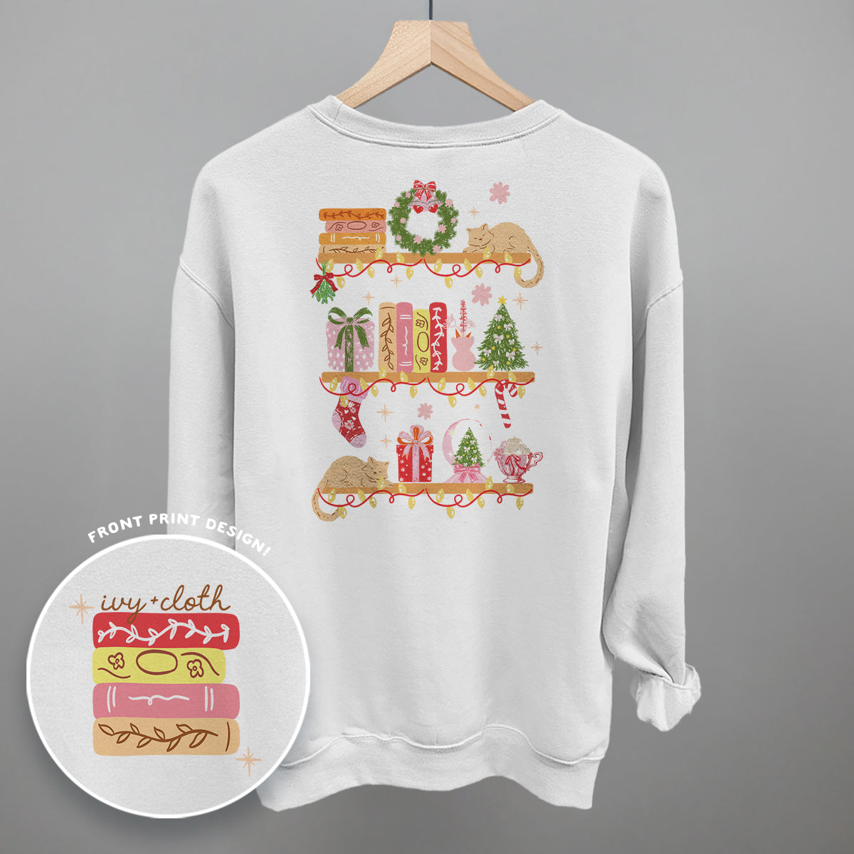 Holiday Bookshelf Doodles (Back Print)