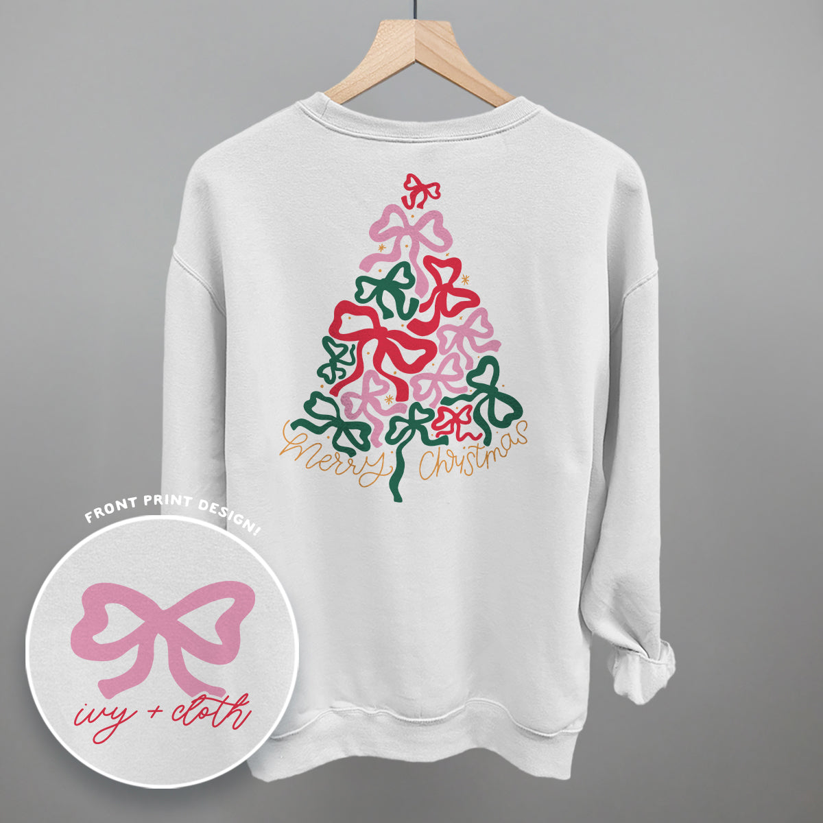 Merry Christmas Bow Tree (Back Print)