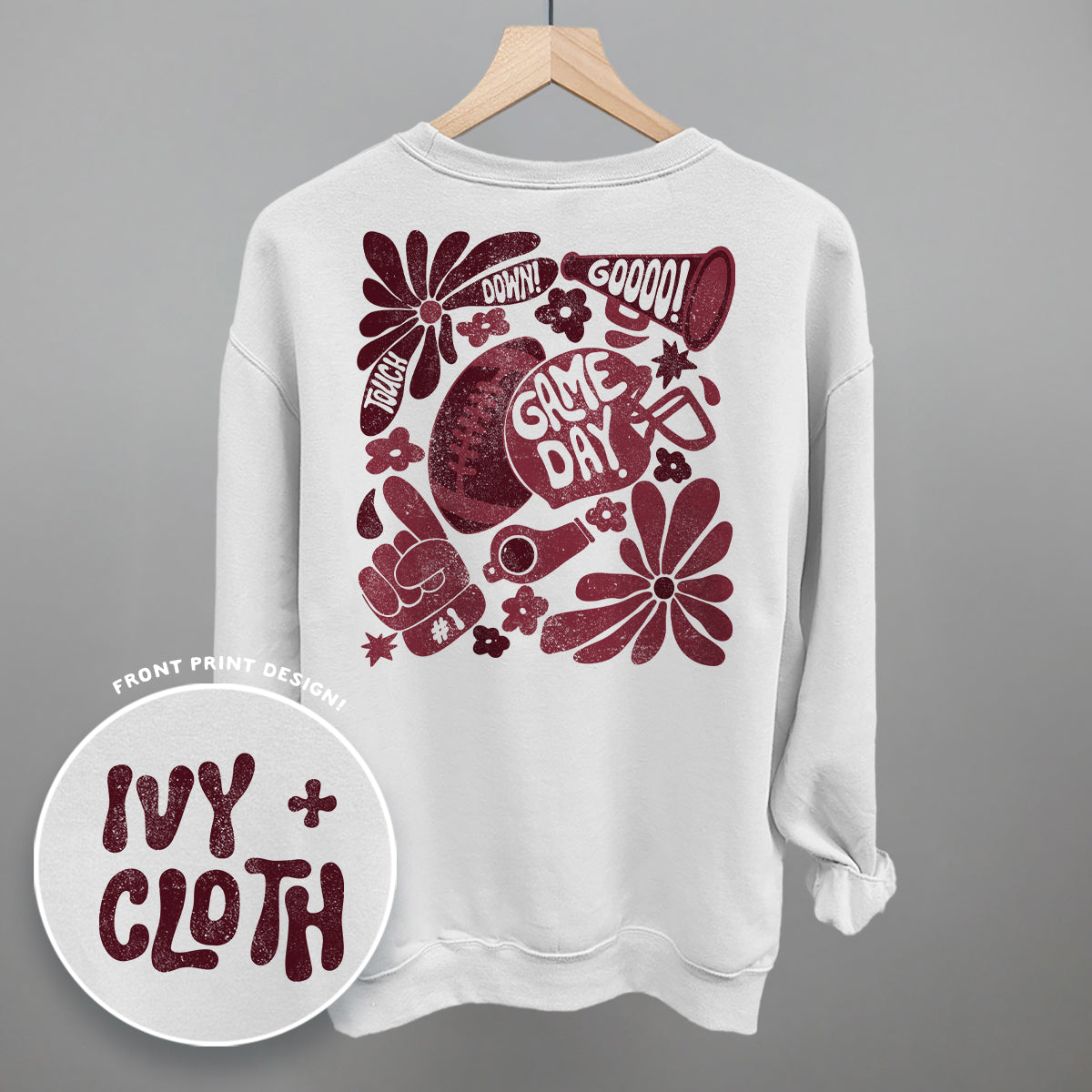Floral Game Day Maroon (Back Print)