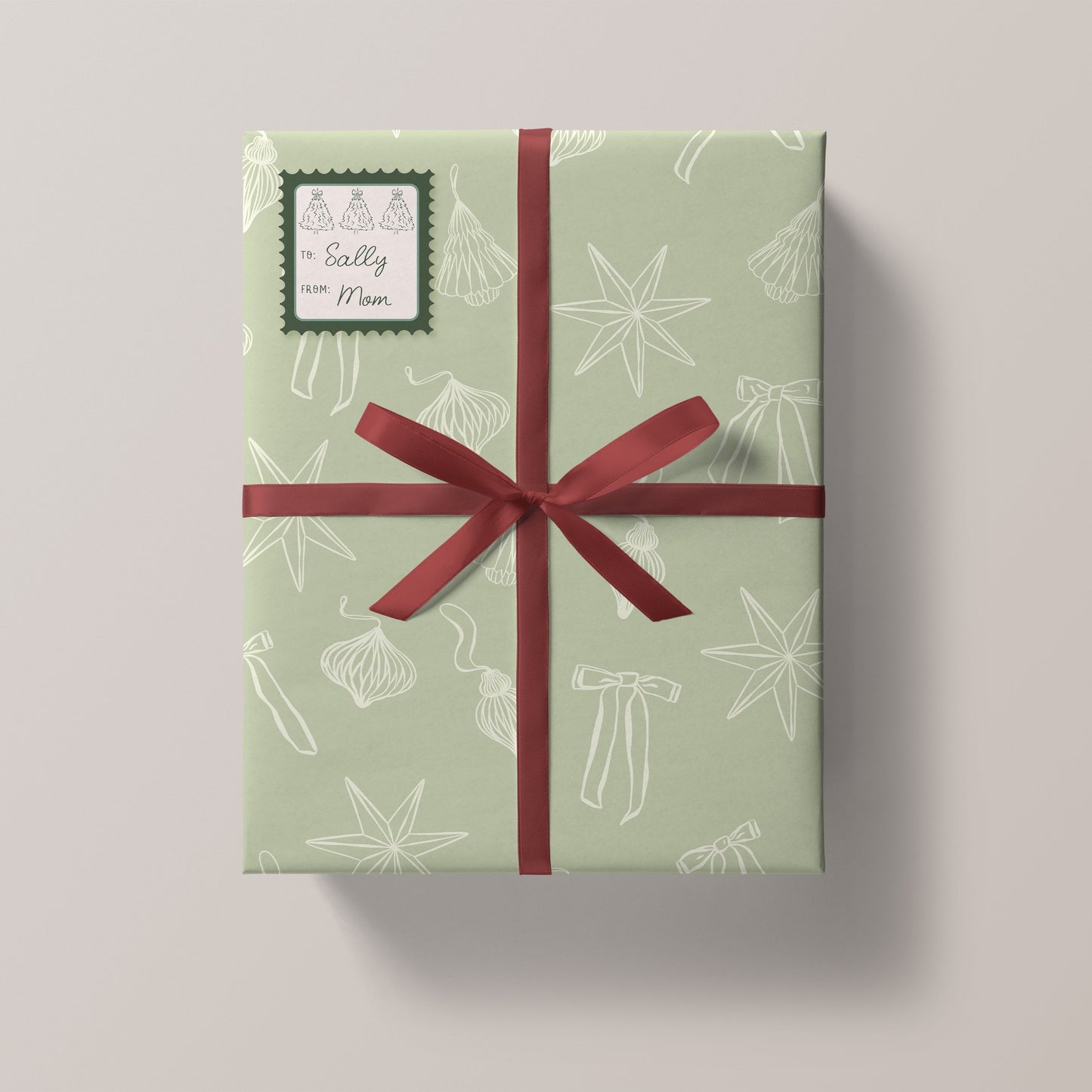 Christmas Stamp Holiday Tags (Sticker Sheet)