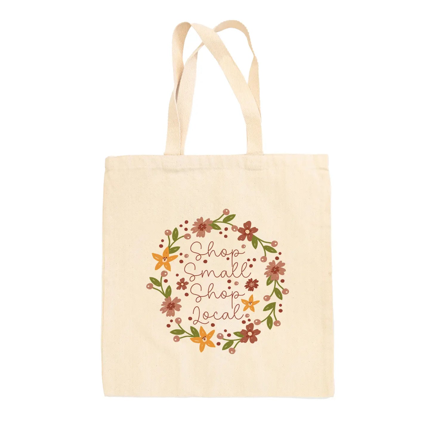 Shop Small Shop Local Wreath Tote Bag