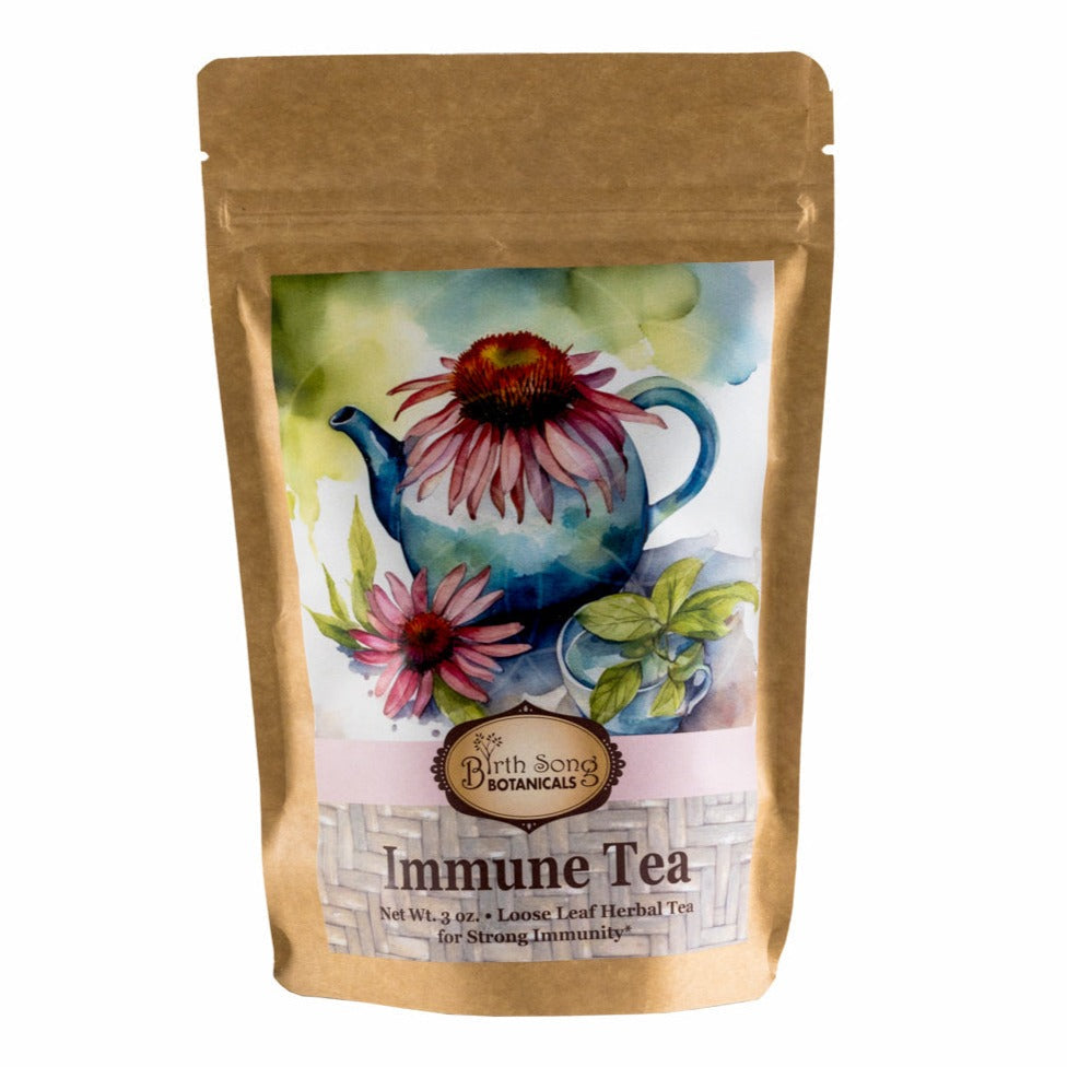 Herbal Immune Tea For Cold Season Support with Echinacea and Elderberry for Immune and Respiratory Support*, Caffeine Free, Loose Leaf 3 oz.