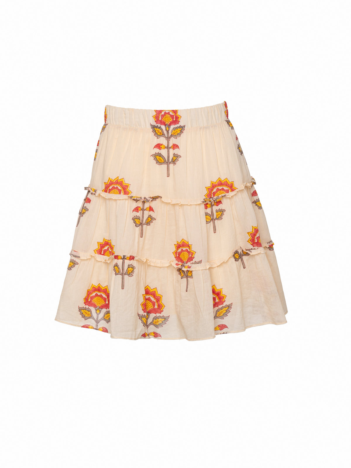 Kahina Mini Skirt - Peach Floral