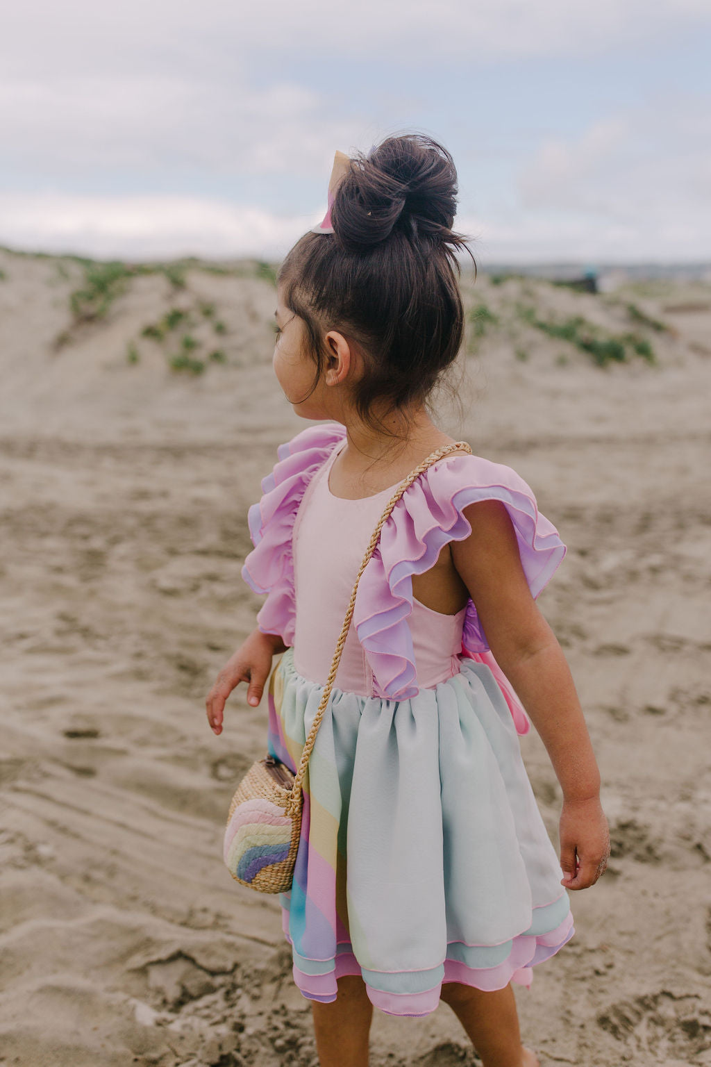 Kids Rainbow Earthtone tote - Leatherette strap