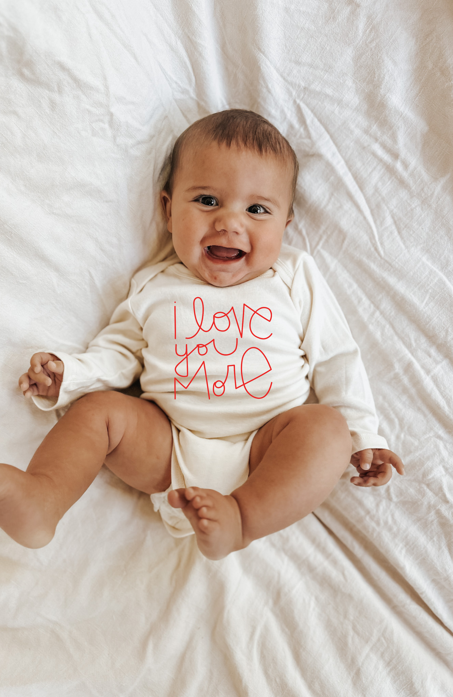 Baby I Love You More Long-Sleeve Organic Cotton Bodysuit
