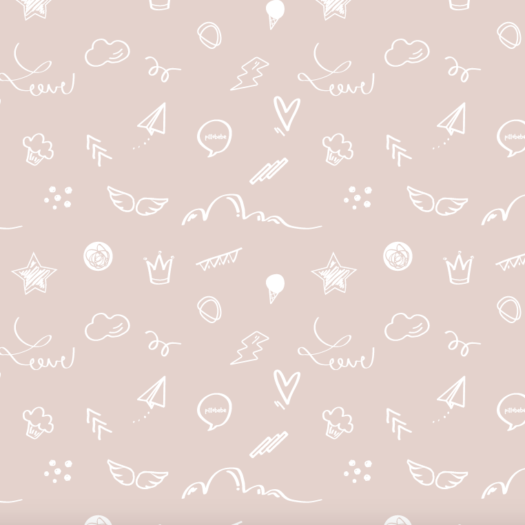 Organic Cotton Play Mat/Quilted Blanket - Solid Gray/Love Hazelnut Reversible