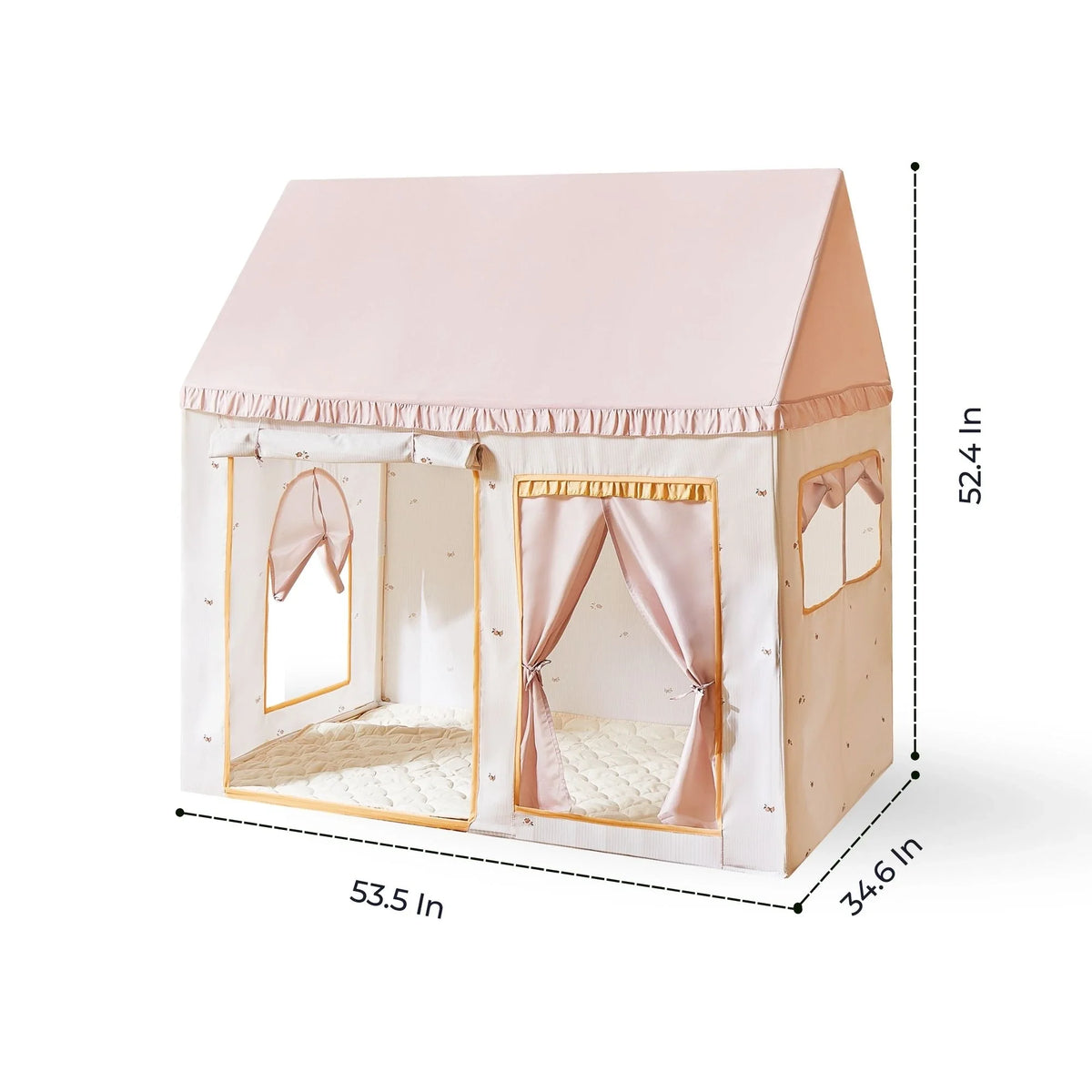 Tiny Land® Sweet Citrus Kids Play Tent – White and Pink Indoor Playhouse