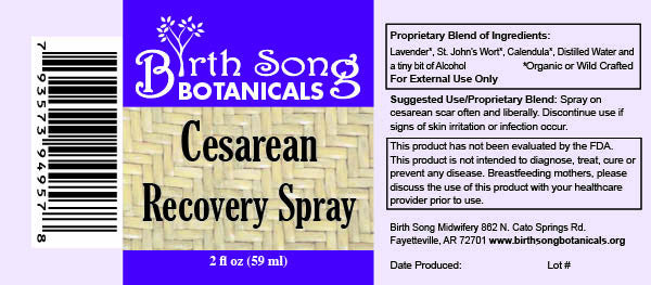 Herbal Cesarean Spray with Lavender, To Support Healthy Skin* 2 oz.