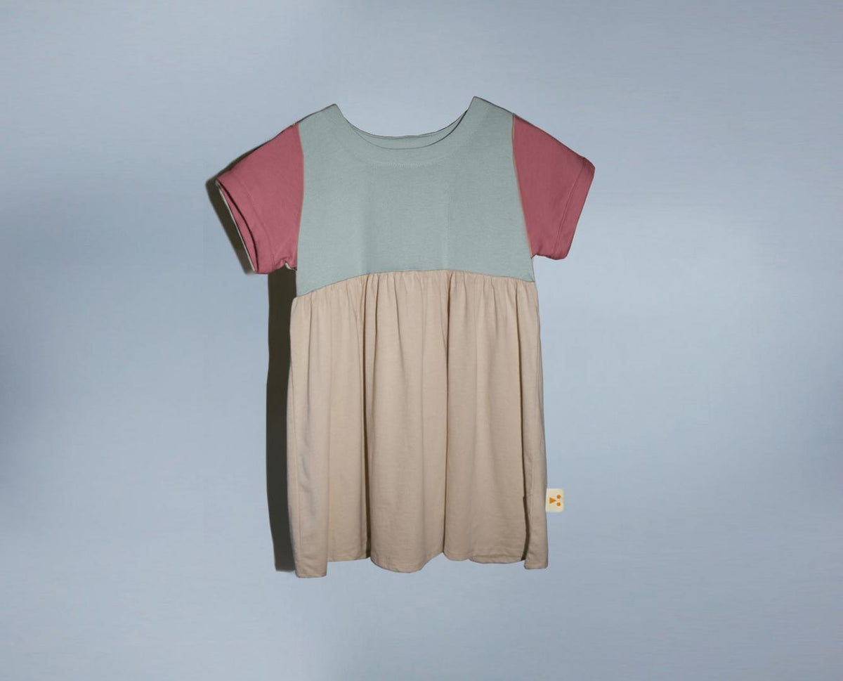 Organic Cotton Color Block Dress - Woodland-hills