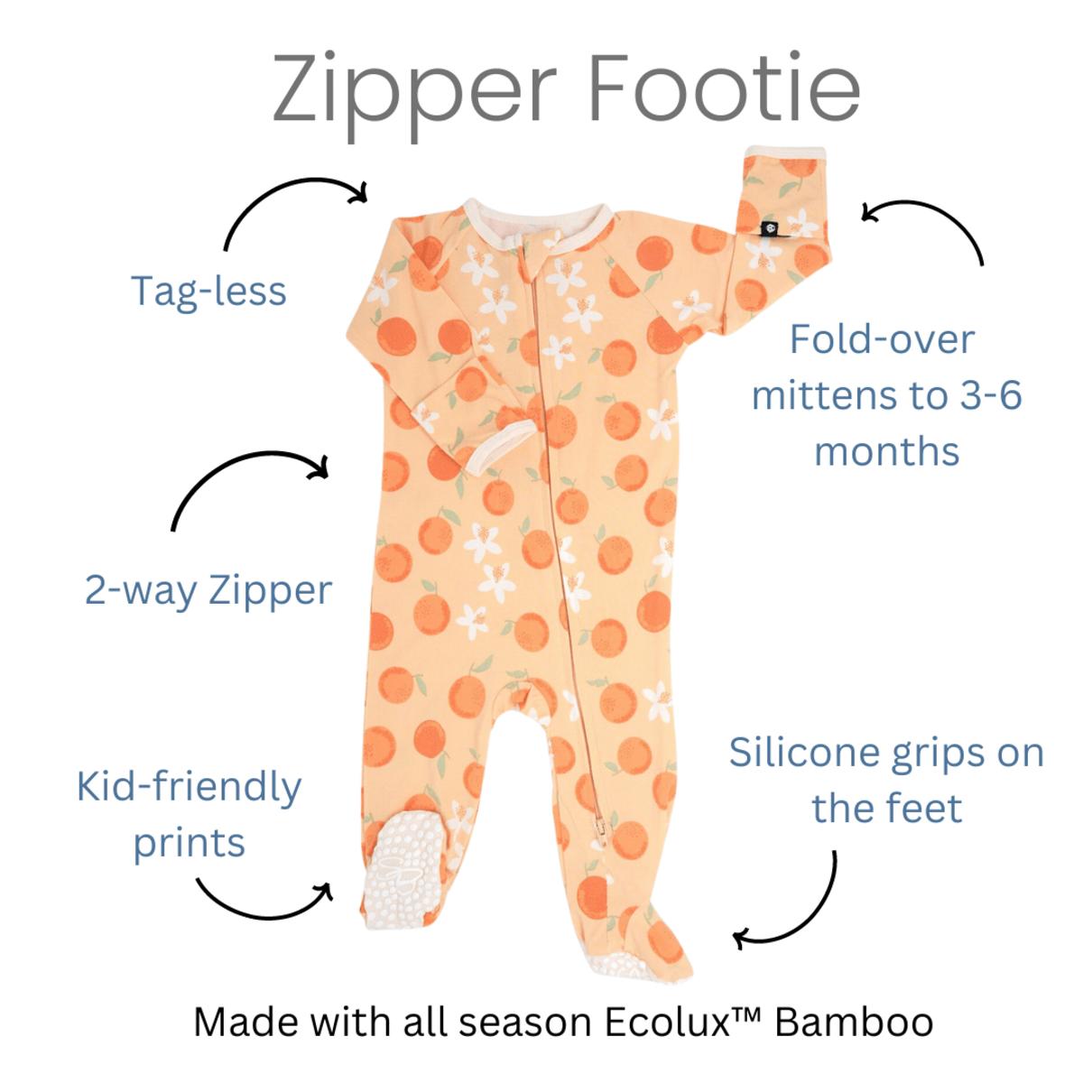 Zipper Footie - Pink Icing Ribbed