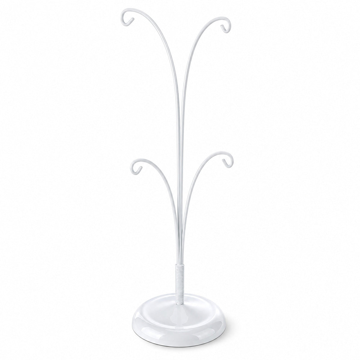 4-Arm Tree Branch White Painted Metal Ornament Display Stand 12 Inches (Poland)