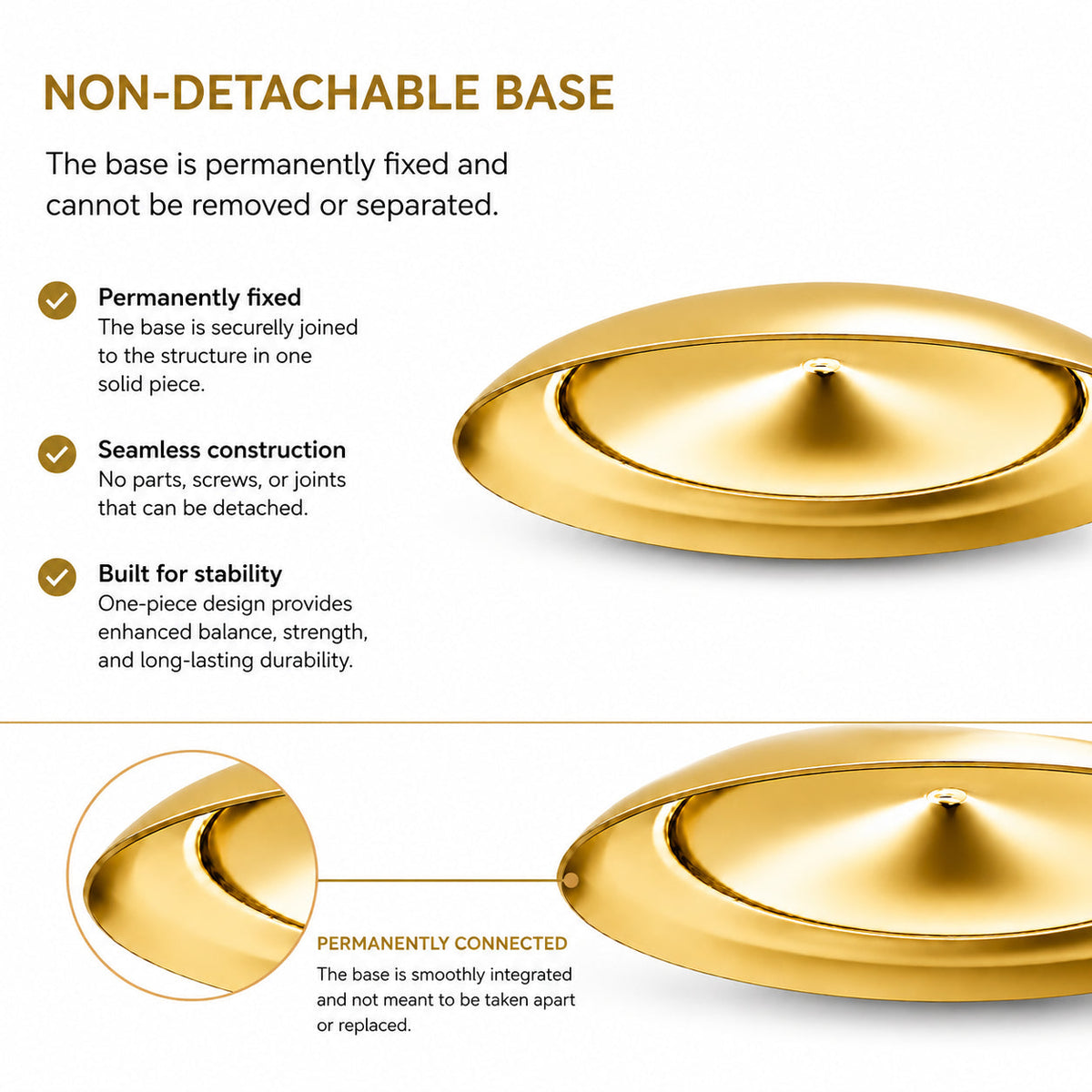Contemporary Double Circle Gold Metal Ornament Display Stand 8.2 Inches (Poland)