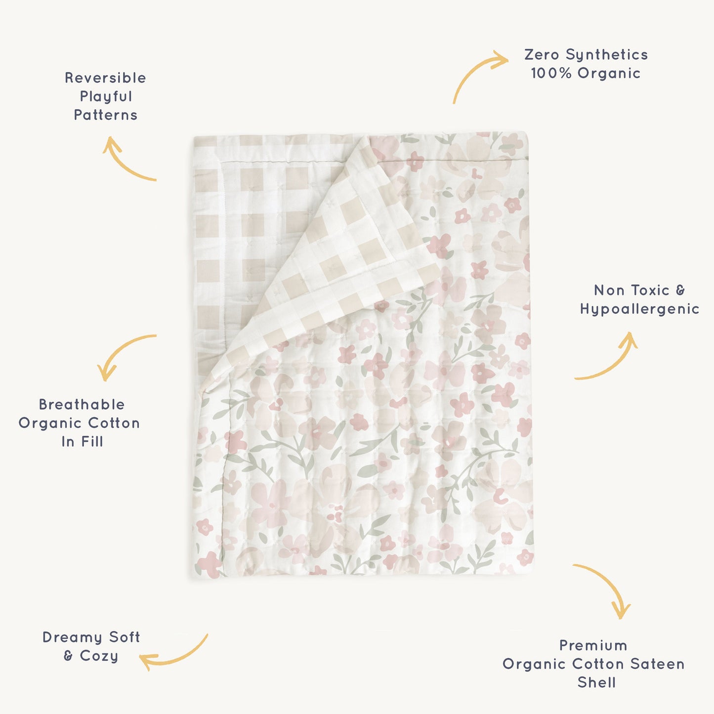 Organic Cotton Quilt - Blossom & Plaid