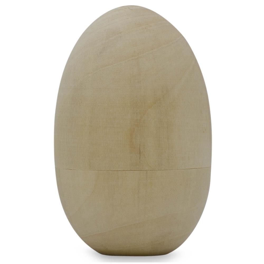 Set of 6 Fillable Unfinished Wooden Eggs 2.75 Inches