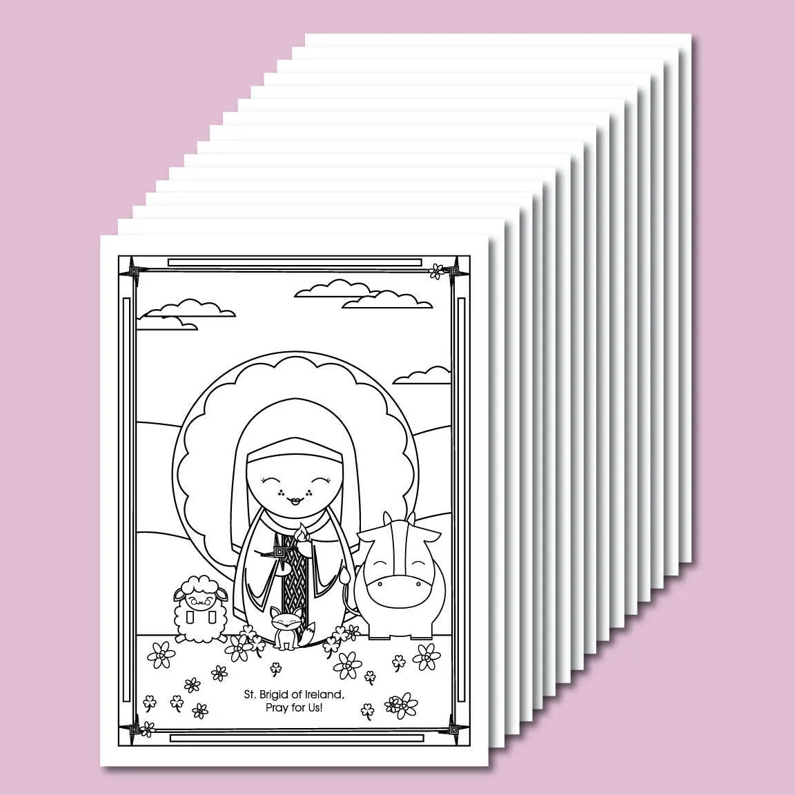 February Saints Coloring Sheets - Digital Download