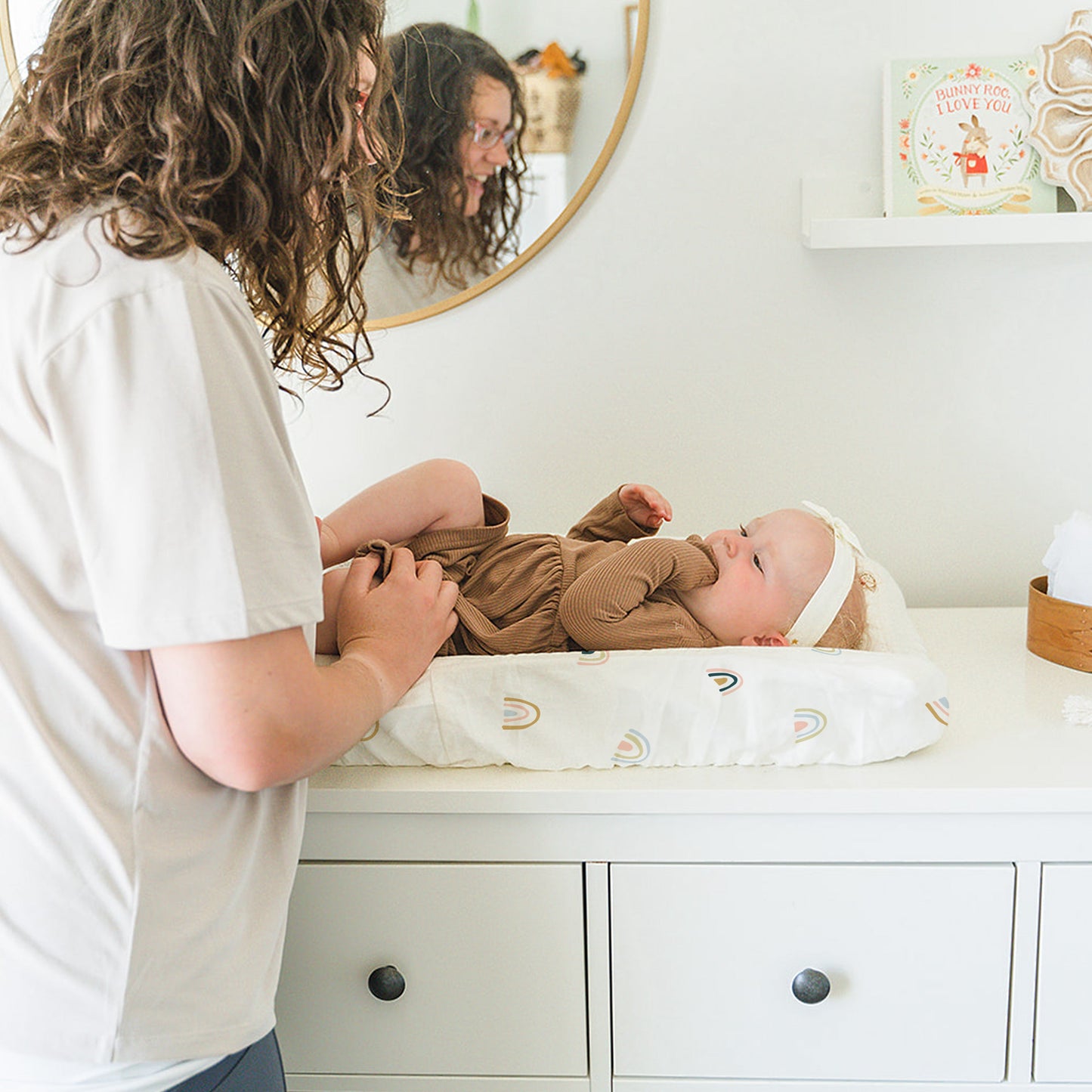 Organic Changing Pad Cover - Rainbow