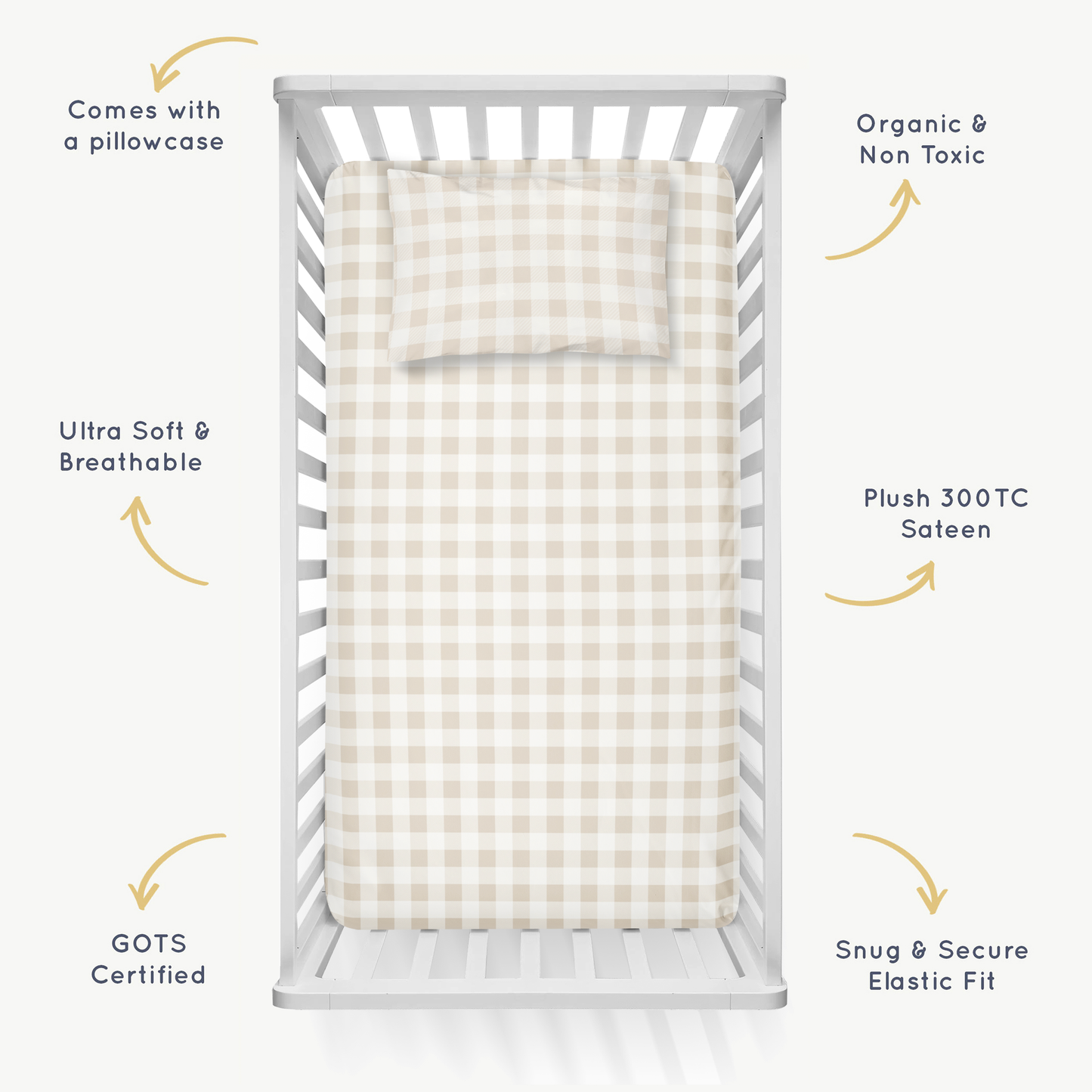 Organic Crib Sheet - Plaid