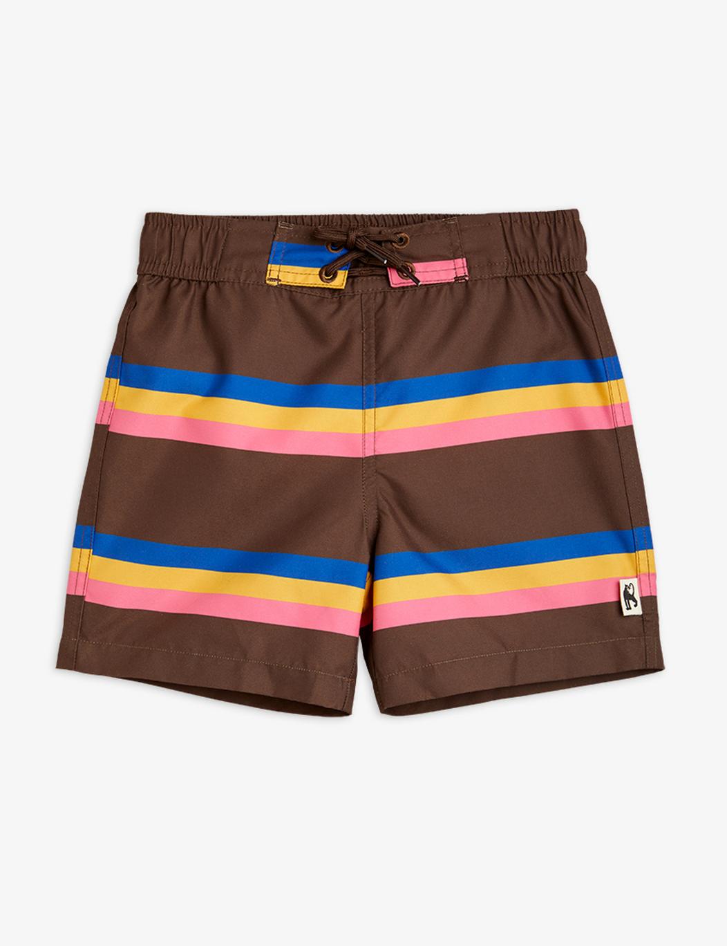 Stripe Swim Shorts - Brown