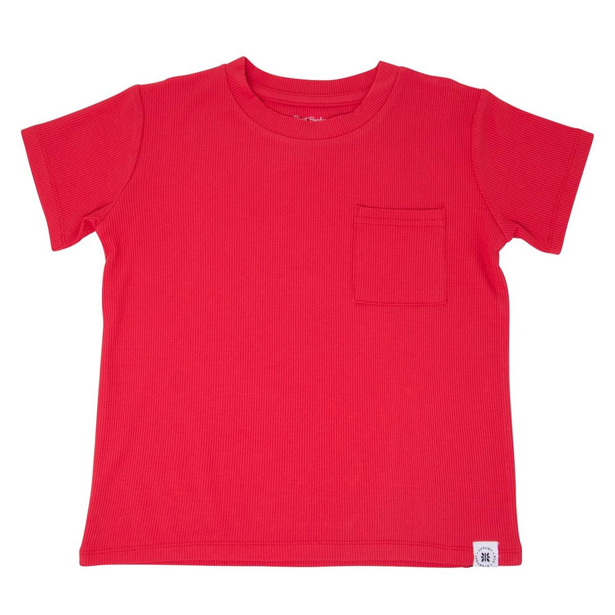 Crew Neck Tee - Lollipop Red Rib