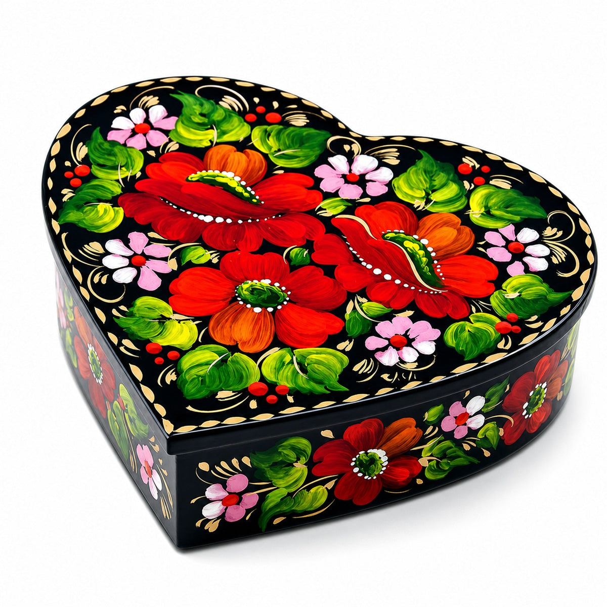 Poppy Flowers Hi-Gloss Wooden Jewelry Box