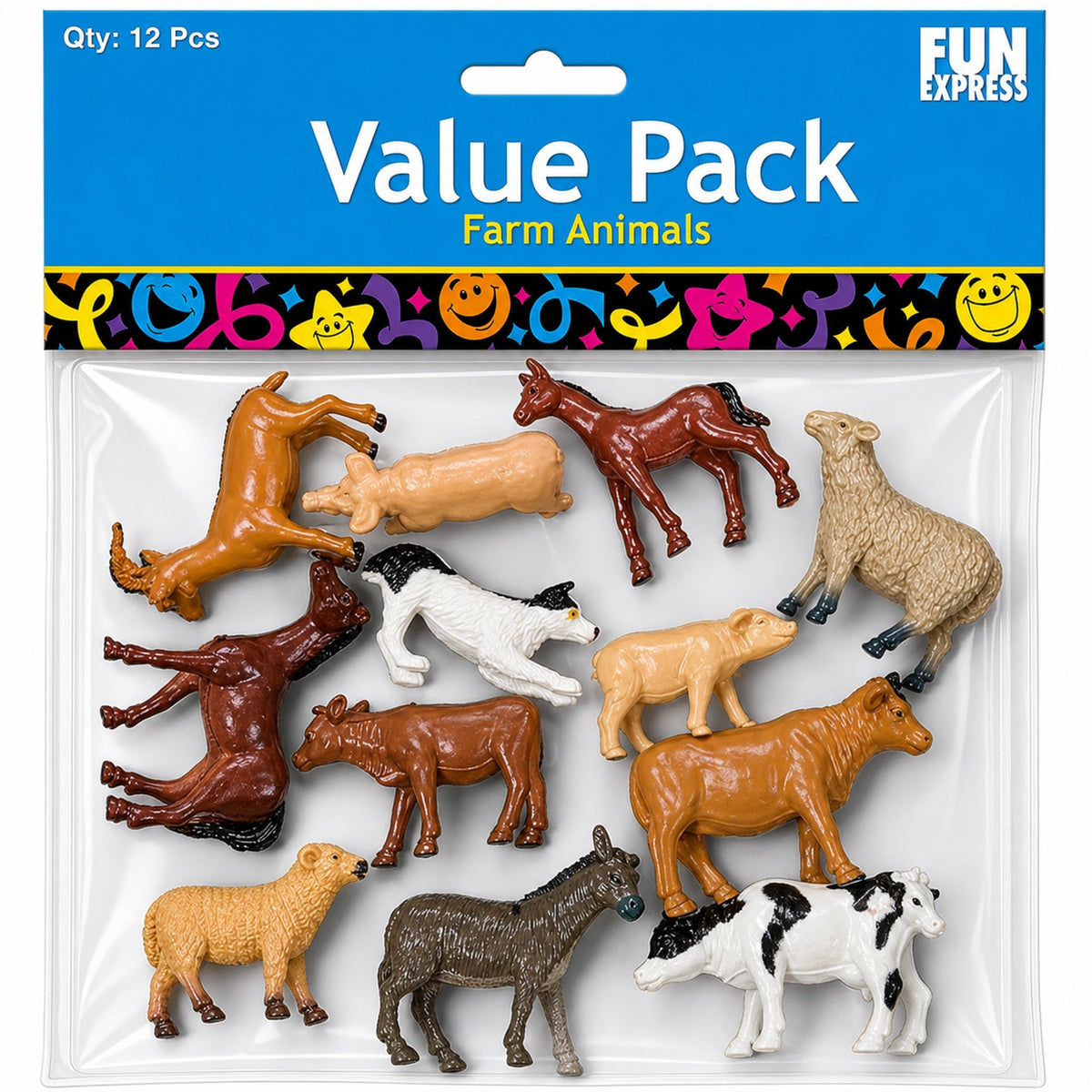 Set of 12 Resin Farm Animal Figurines
