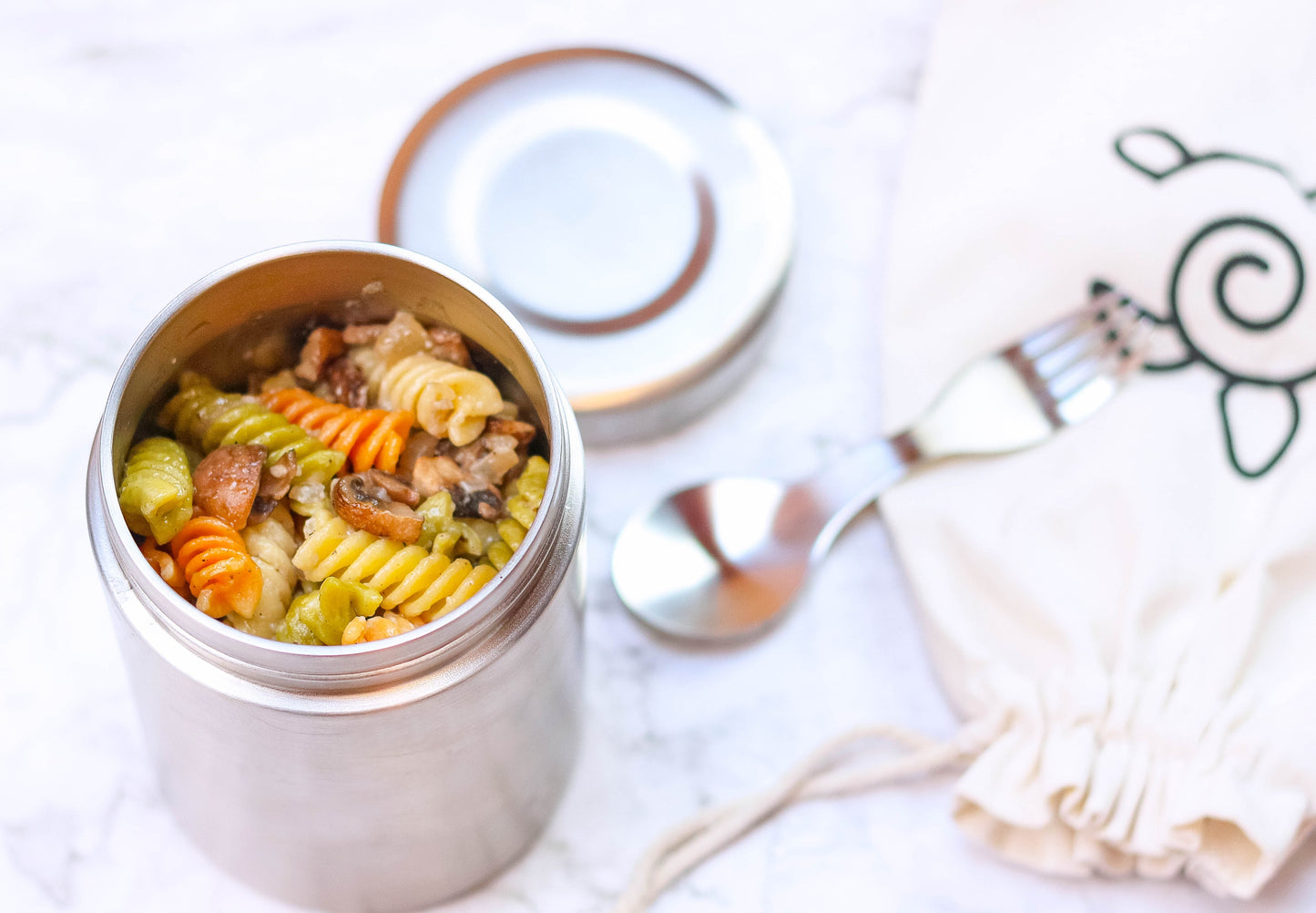 17 oz Eco-Friendly Stainless Steel Insulated Food Jar with Spork & Lunch Bag