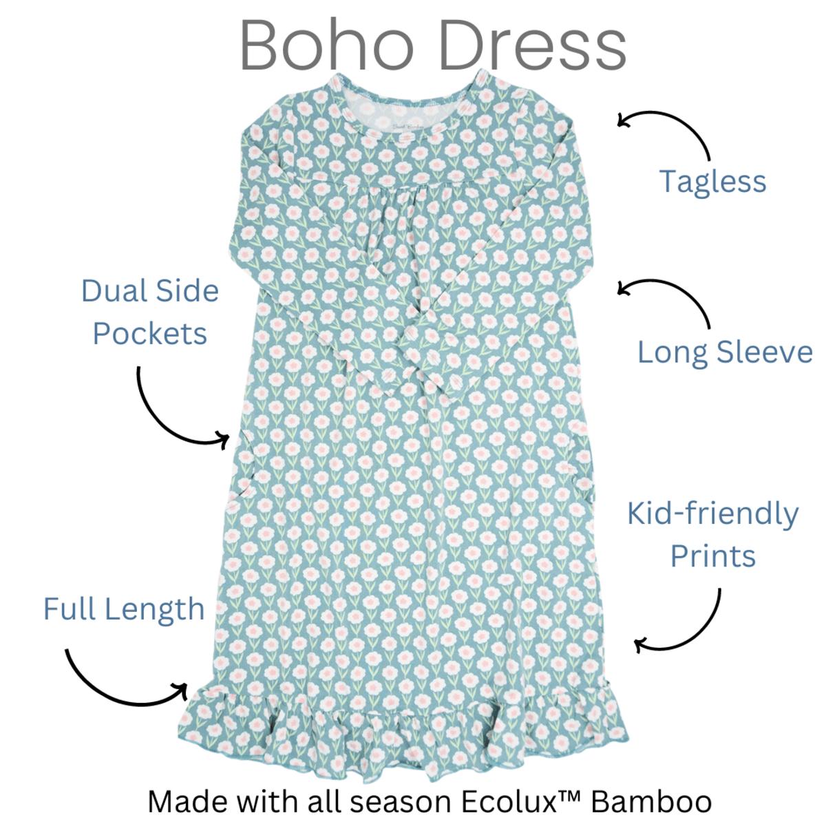 Boho Dress - Pink Basketweave