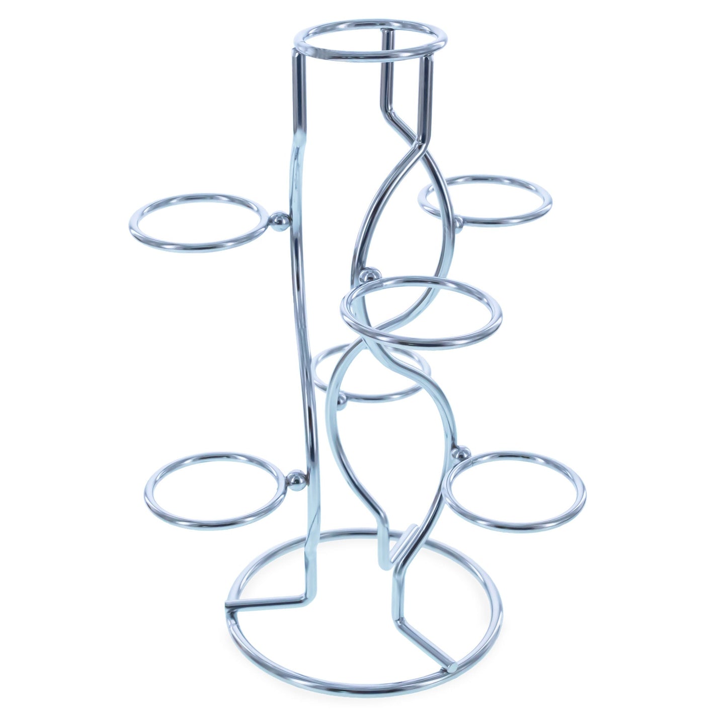 7-Ring 3-Tier Silver Wire Metal Sphere Crystals Egg Stand Holder Display 7.4 Inches (Taiwan)