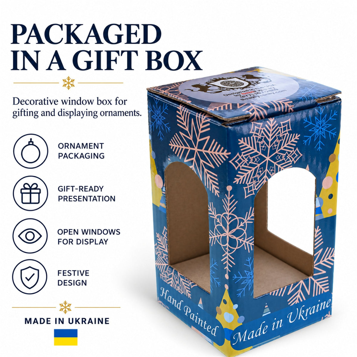 Royal Blue with Gold Glitter and Iridescent Sequins Mini Glass Egg Ornament 2.9 Inches