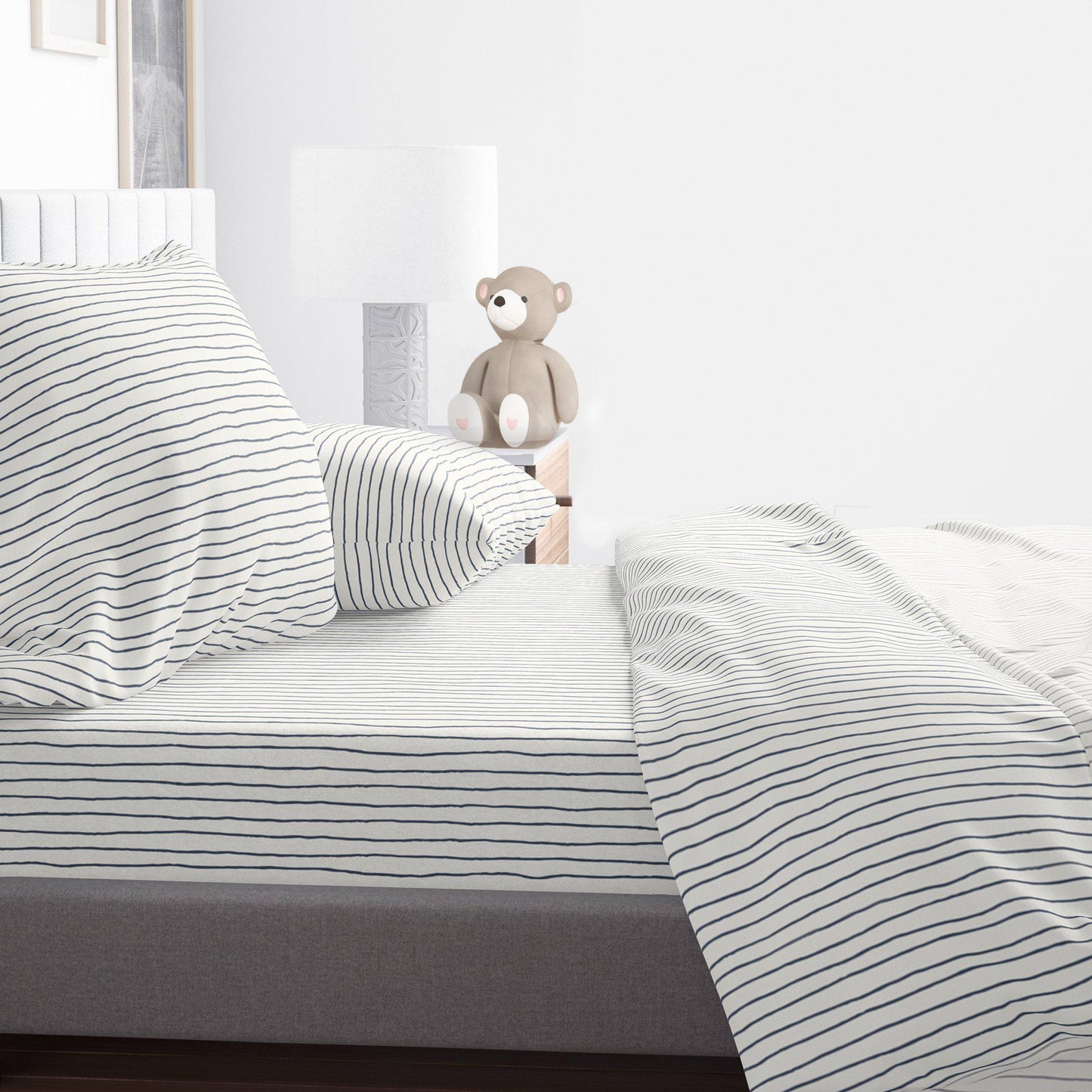 Organic Cotton Sheet Set - Cobi Blue Stripes
