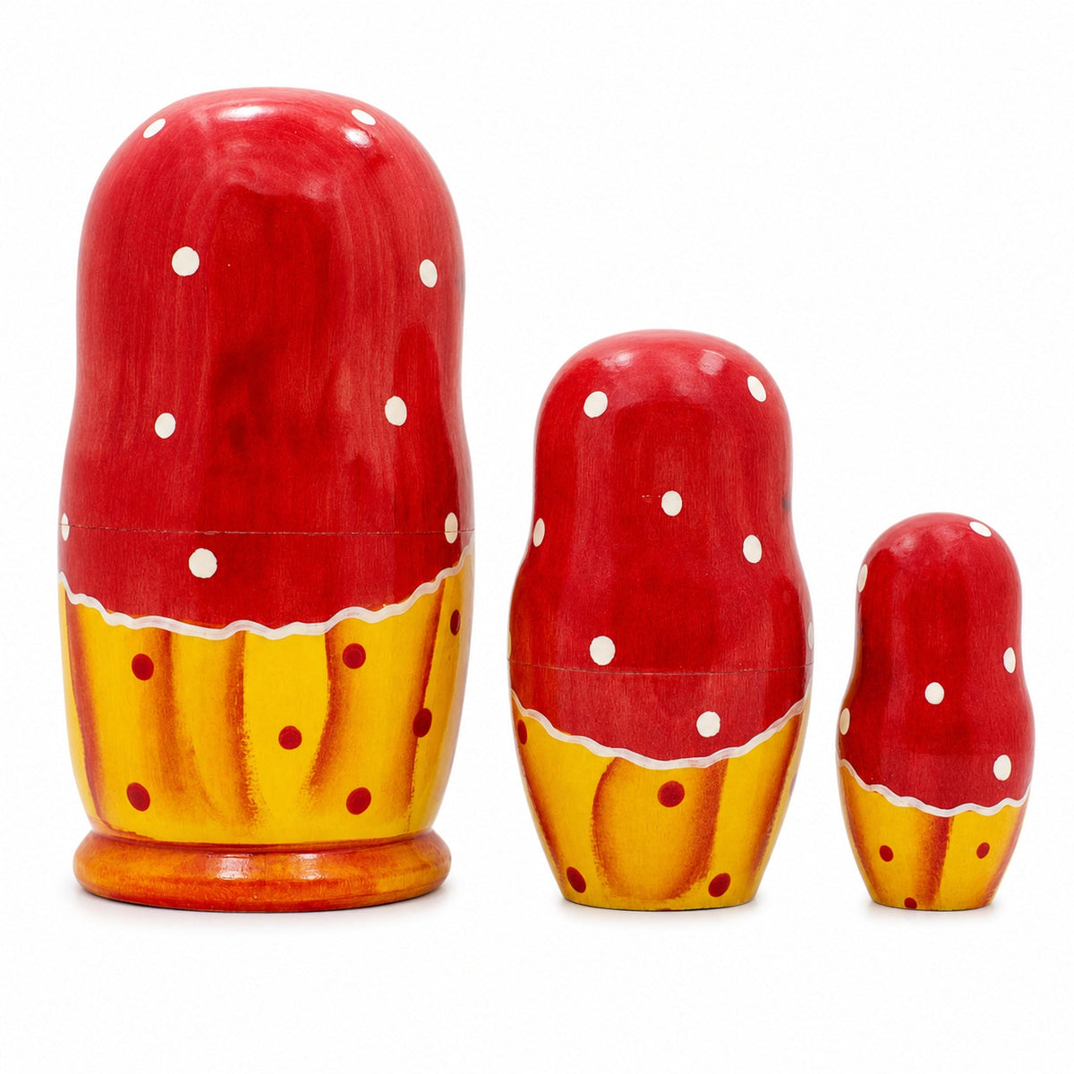 Set of 3 Girls with Flower Bouquet Nesting Dolls 4.25 Inches