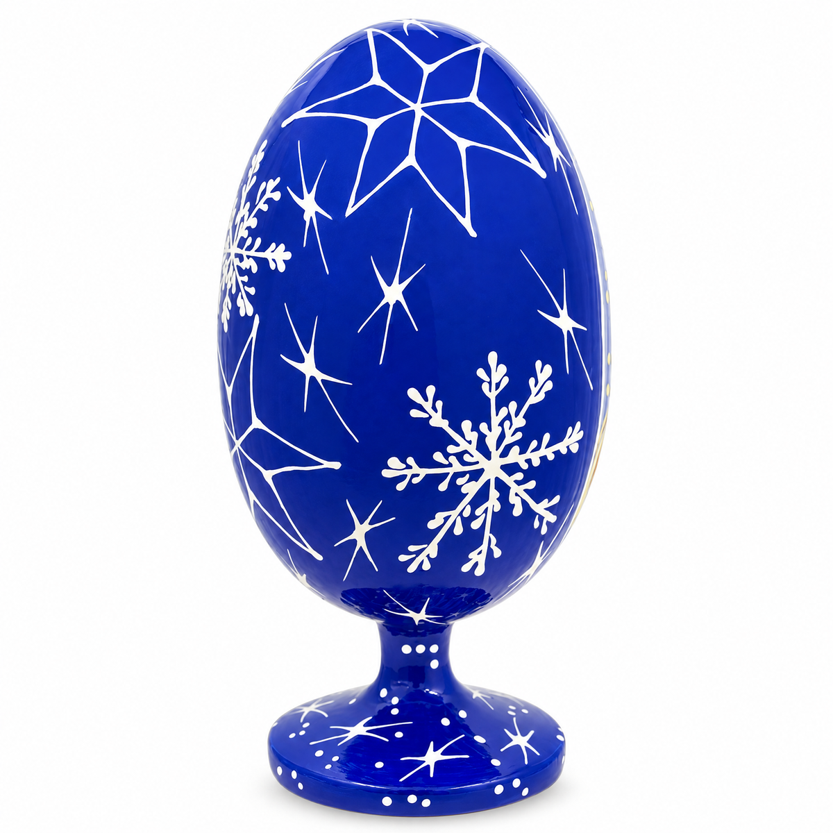 Mary Overlooking Jesus Nativity Scene Wooden Egg Figurine 4.75 Inches