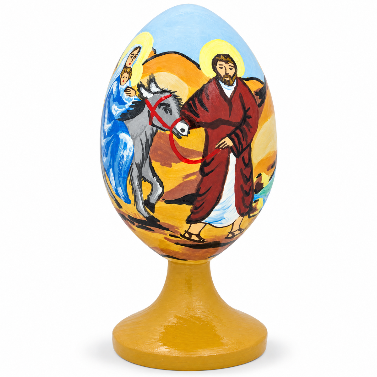 The Holy Family Traveling Wooden Figurine
