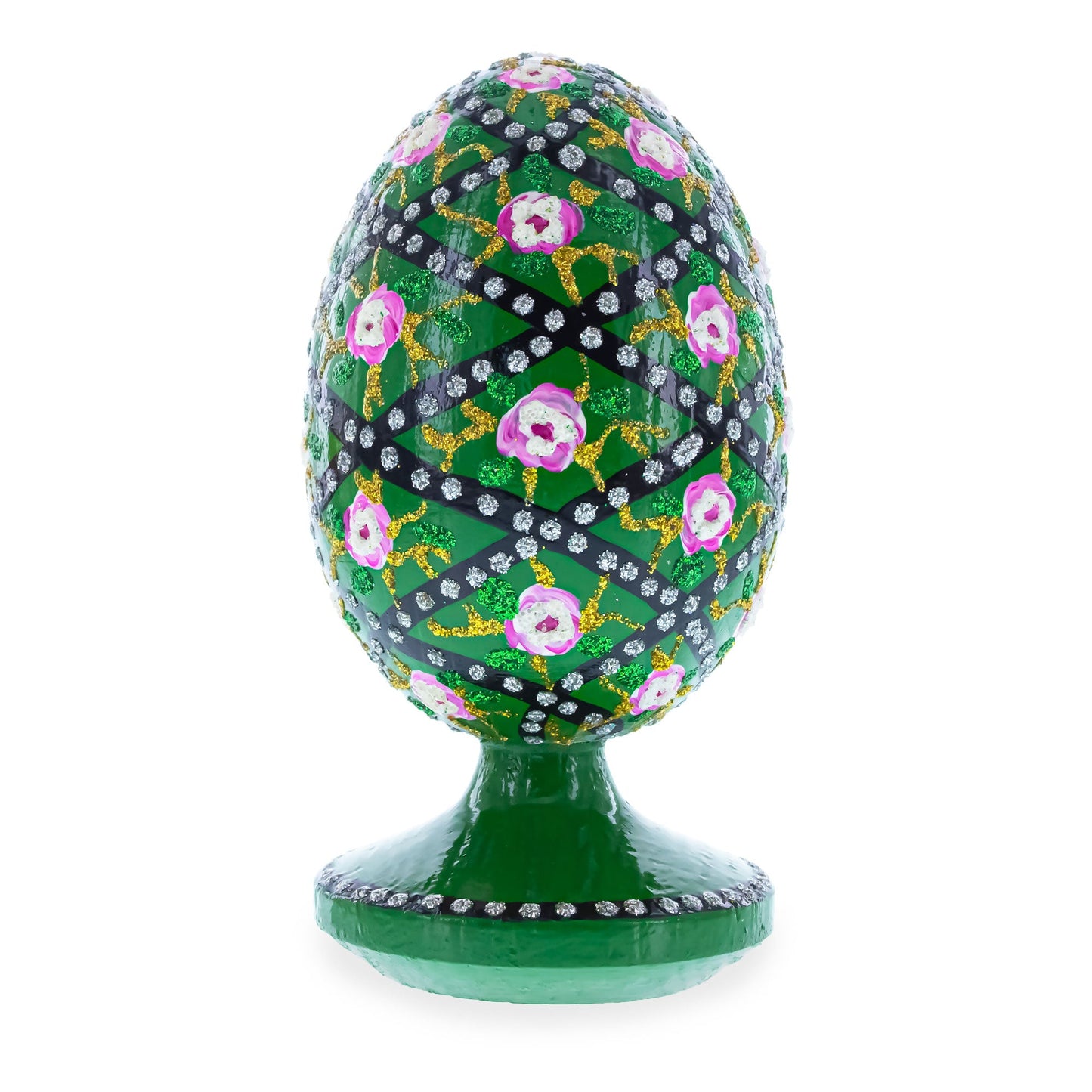 1907 Rose Trellis Royal Wooden Egg