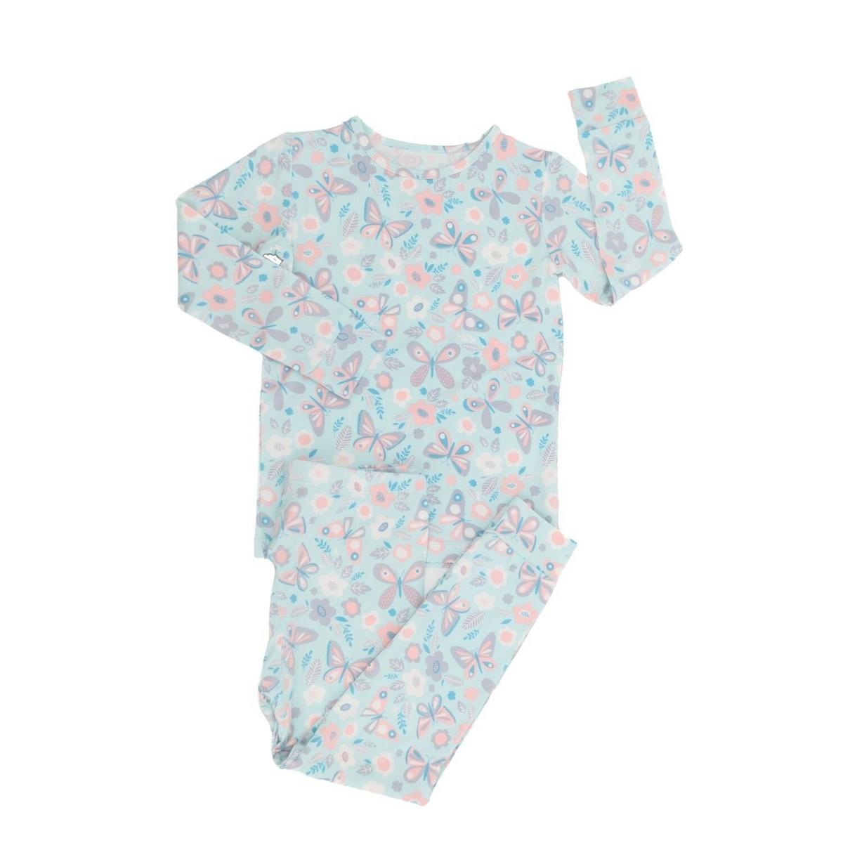 Big Kid Pajama - Butterfly Aqua