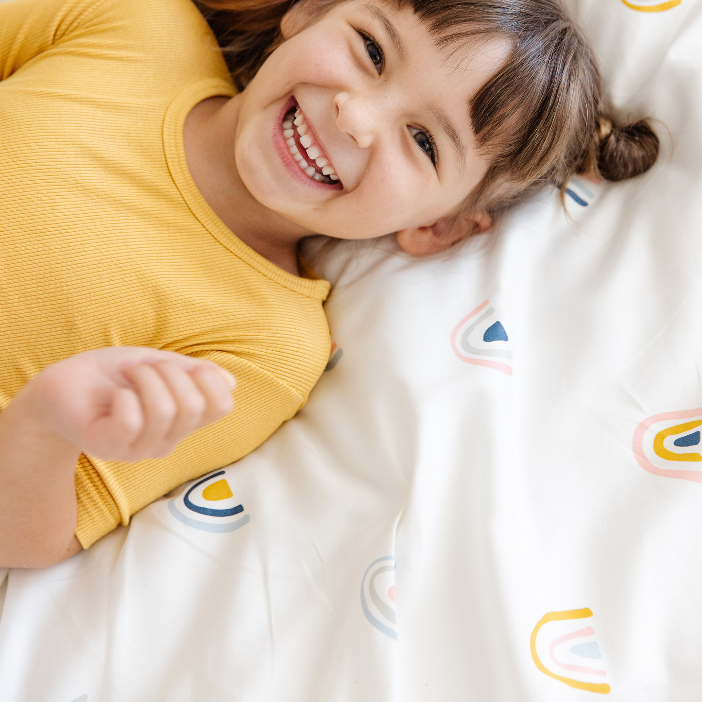 Organic Kids Fitted Sheet - Rainbow