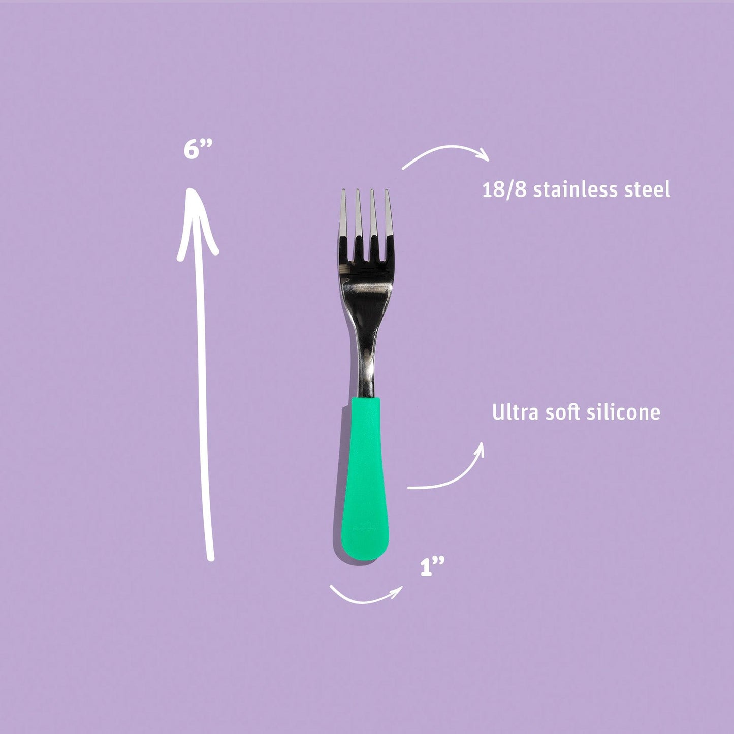 Stainless Steel Training Single Fork - Baby Led Weaning Forks - BLW 6 months