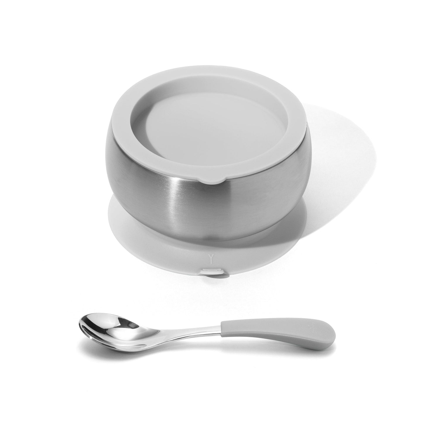 Stainless Steel Baby Bowl + Spoon - BLW Removeable Suction Infant Feeding Bowl + Lid Set