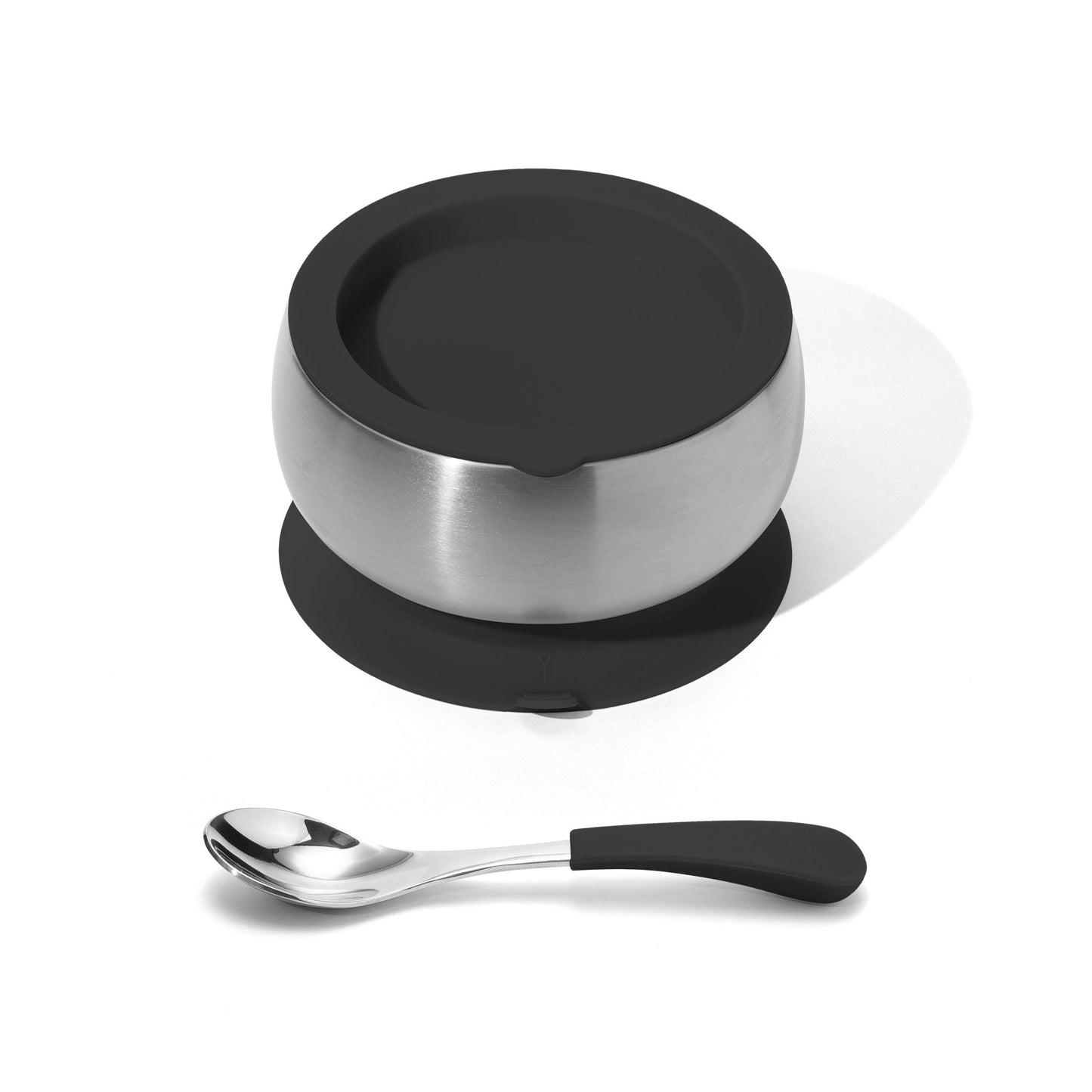 Stainless Steel Baby Bowl + Spoon - BLW Removeable Suction Infant Feeding Bowl + Lid Set